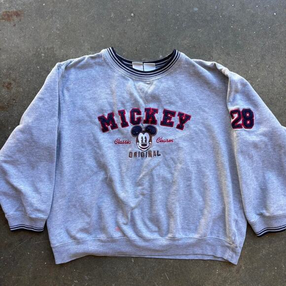 Disney Vintage 90's Crewneck Embroidered Mickey Mouse XL - Picture 1 of 8